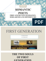Romantic Poets, First and Second Generation