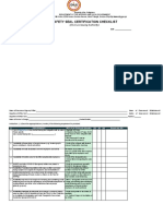 Safety Seal Certification Checklist: (DILG As Issuing Authority)