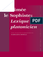 Bonelli M., Timée, Le Sophiste, Lexique Platonicienne. Texte, Traduction Et Commentaire.(2007)