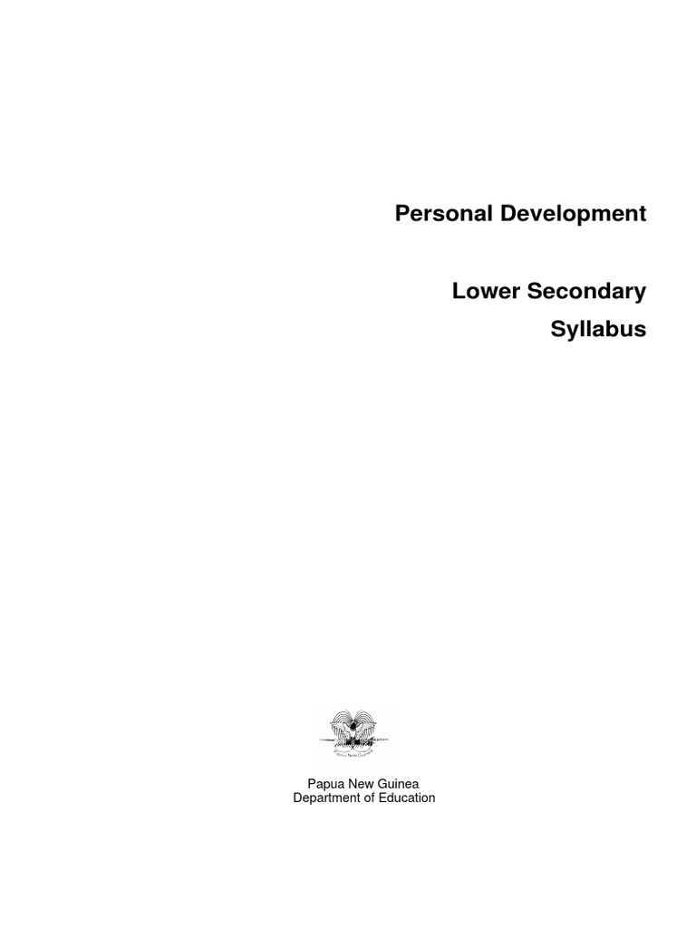 Syllabus Lower Secondary Personal Development | PDF | Teachers | Curriculum