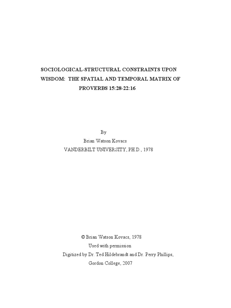 Brian Kovacs - Sociological-Structural Constraints of Wisdom | PDF |  Hermeneutics | Phenomenology (Philosophy)