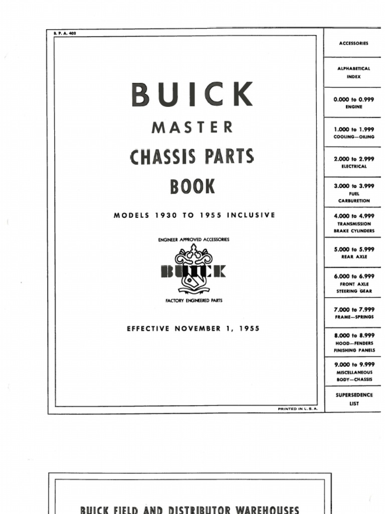 Buick Master Parts Catalog 1930-1955 | PDF | Sedan (Automobile