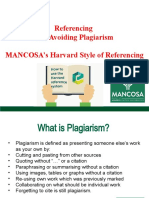 Referencing and Avoiding Plagiarism MANCOSA's Harvard Style of Referencing