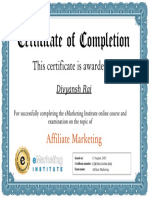 EMarketing Institute Affiliate Marketing Certification CERT001434904 EMI