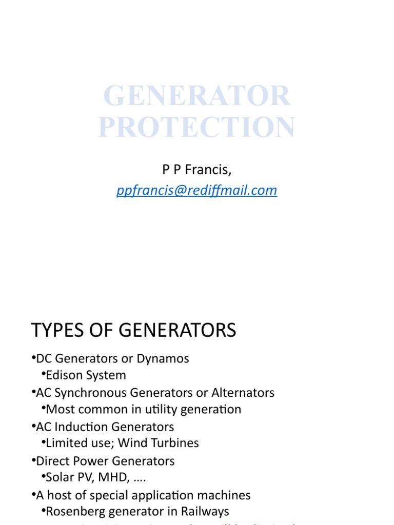 AC Synchronous Generators Overview | PDF | Electric Generator ...