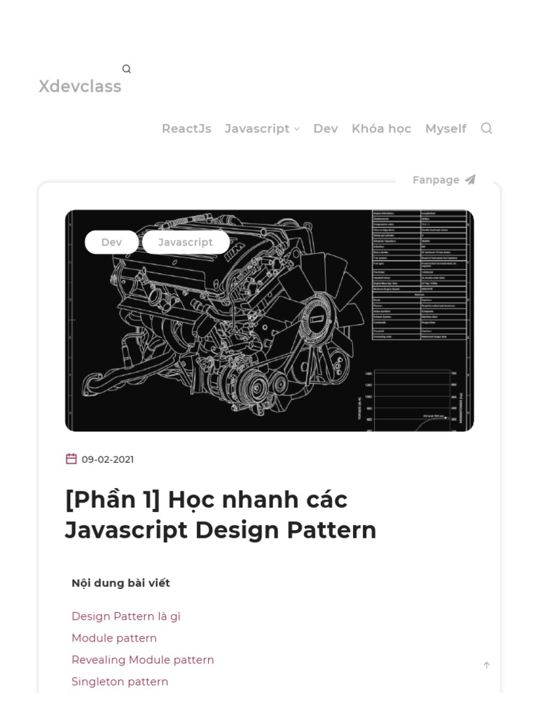 (Phần 1) Học nhanh các Javascript Design Pattern - Xdevclass | PDF