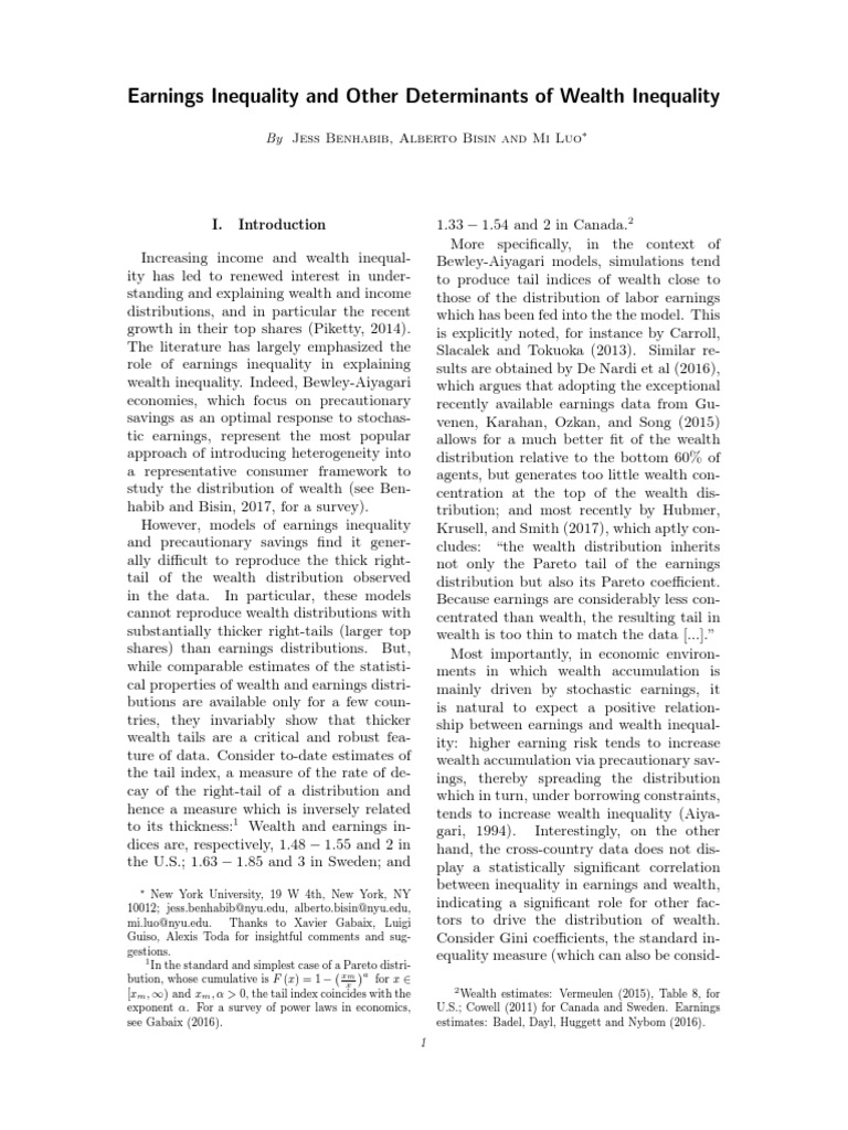 Wealth Inequality and Earnings Factors | PDF | Discrimination & Race ...