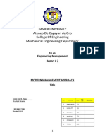 Xavier University Ateneo de Cagayan de Oro College of Engineering Mechanical Engineering Department
