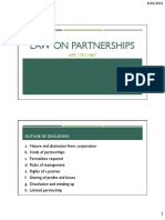Law On Partnerships: Outline of Discussion