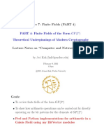 PART 4: Finite Fields of The Form GF (2) Theoretical Underpinnings of Modern Cryptography