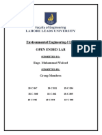 Environmental Engineering-I Lab Open Ended Lab: Engr. Muhammad Waleed