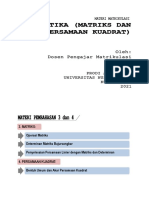 Matrikulasi Matematika III Dan IV 2021 PDF