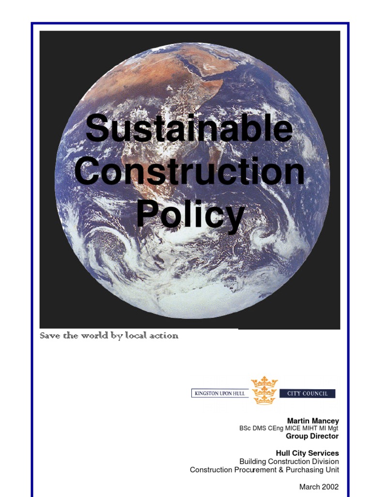 Sustainable Construction | PDF | Sustainability | Sustainable Architecture
