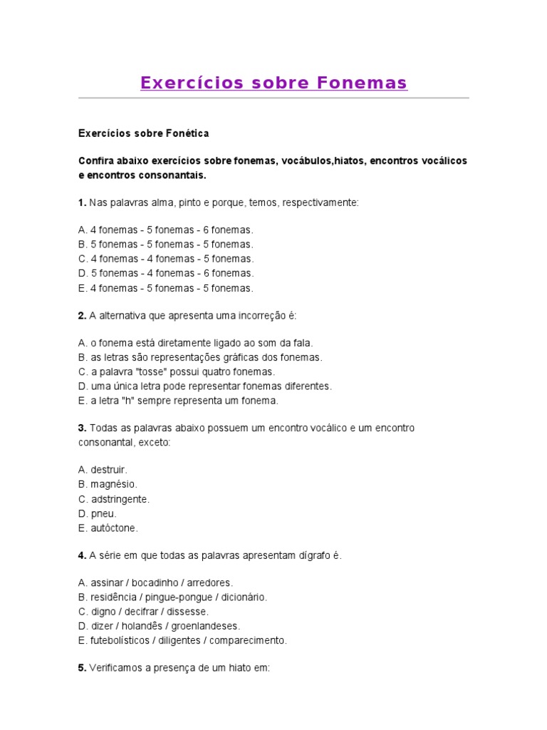 Quiz - QUIZ - LETRAS E FONEMA E REDAÇÃO S.A.P.H. - 5° ANO PDF, PDF, Vogal