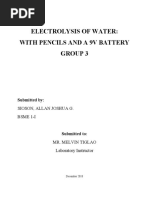 Electrolysis of Water