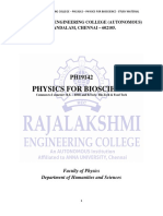 Physics For Bioscience: Rajalakshmi Engineering College (Autonomous) Thandalam, Chennai - 602105