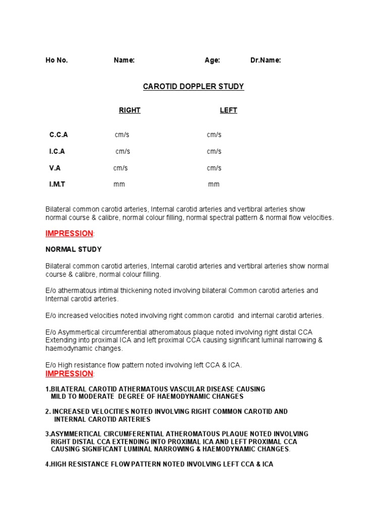 Carotid Doppler Stud2 | PDF