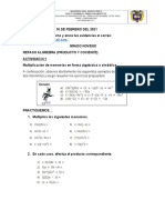 ACTIVIDAD N.4  ALGEBRA- GRADO 9