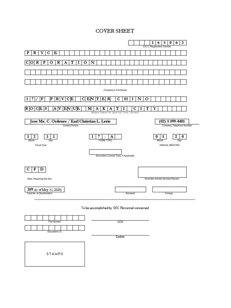Pryce Corp. SEC-17A - June 30, 2020 | PDF | Risk | Economic Growth