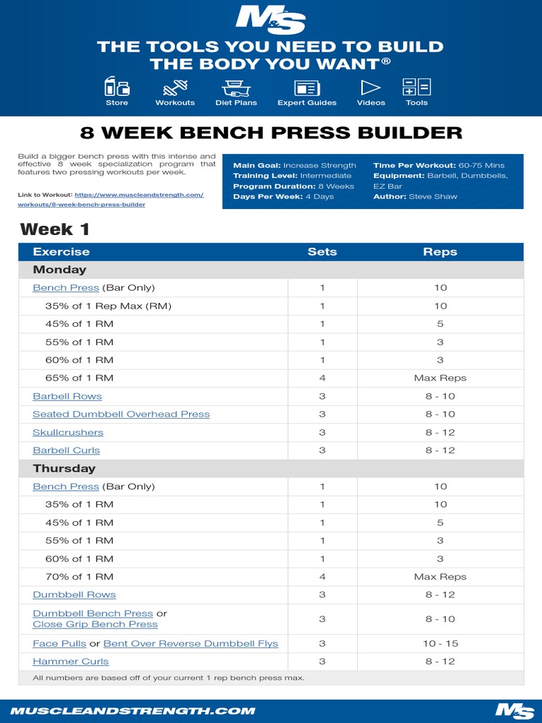 8 Weeks To A Record Bench : How to Build a Stronger Bench Press in 8 ...