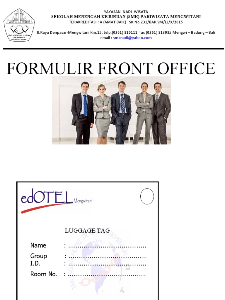 Front Office Forms and Procedures | PDF | Baggage