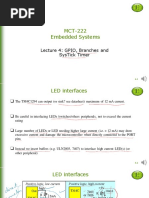 Mct-222 Embedded Systems: Lecture 4: Gpio, Branches and Systick Timer