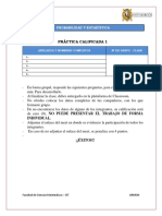 Práctica Calificada 1: Probabilidad Y Estadística