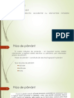 Curs 2: Priza de Pământ Contactul Electric Accidental Cu Elementele Instalaţiei Electrice