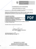 Acta de conformacion de lista de proveedores Conv. Pub. 3 de 2019