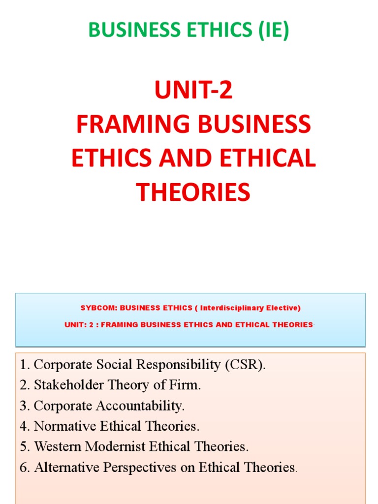 Business Ethics and CSR Frameworks | PDF | Corporate Social ...