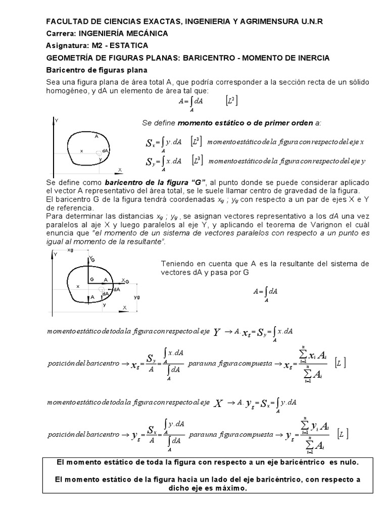 Baricentro y Momento de Inercia | PDF | Sistema de coordenadas ...
