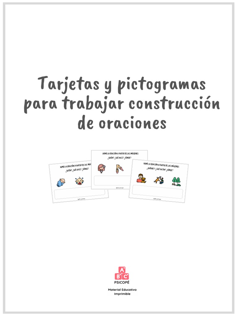 Tarjetas y pictogramas para oraciones | PDF