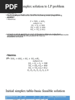 Review of Simplex Solution To LP Problem