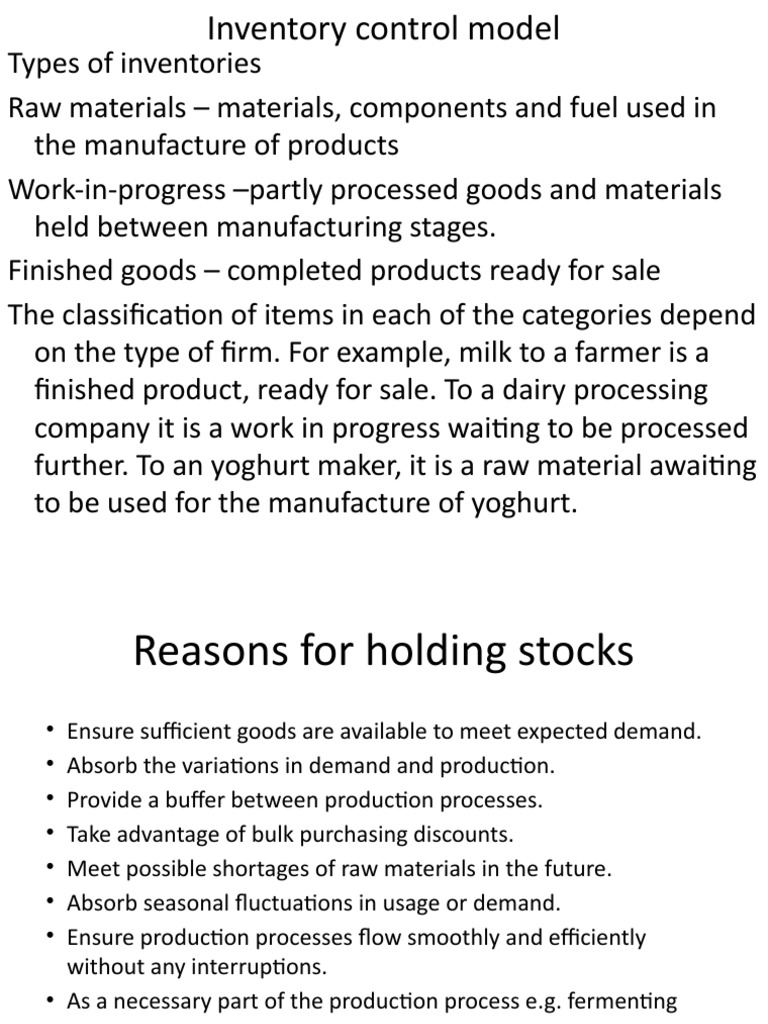Inventory Control Model | PDF | Inventory | Business