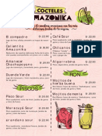 menu cocteles