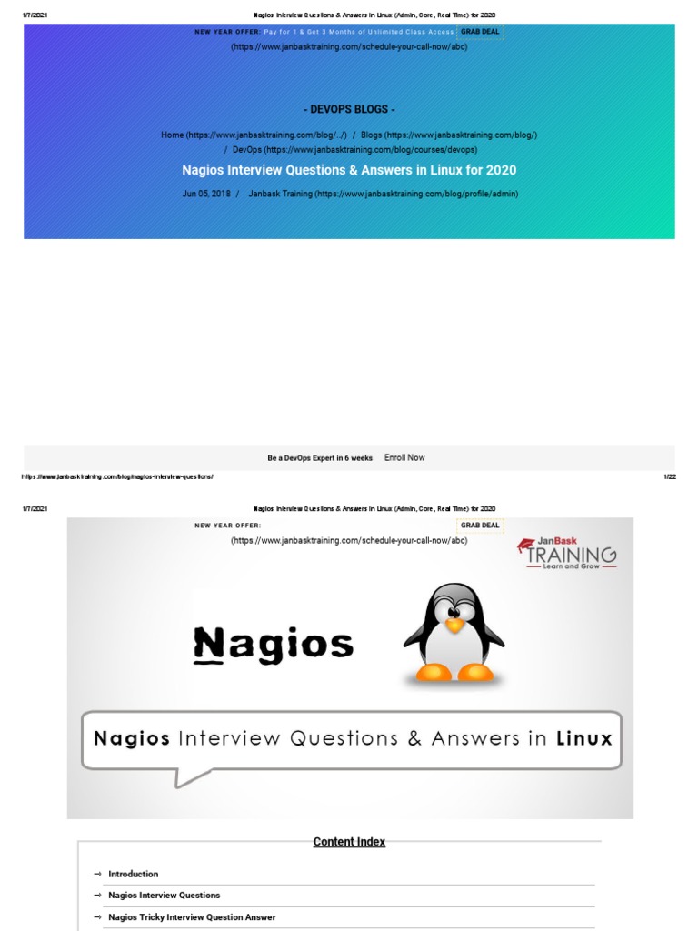 Nagios Interview Questions & Answers in Linux (Admin, Core, Real Time ...