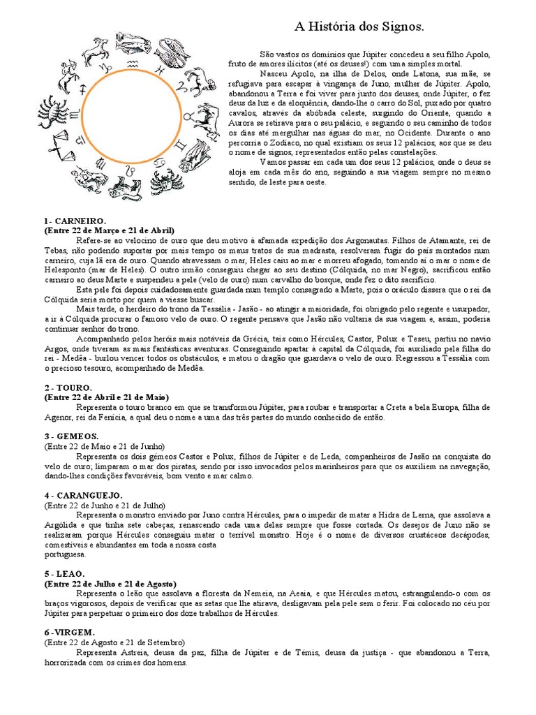 A Origem dos Signos do Zodíaco | PDF | História