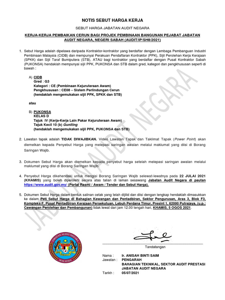 Notis Sebut Harga T.TGN  PDF