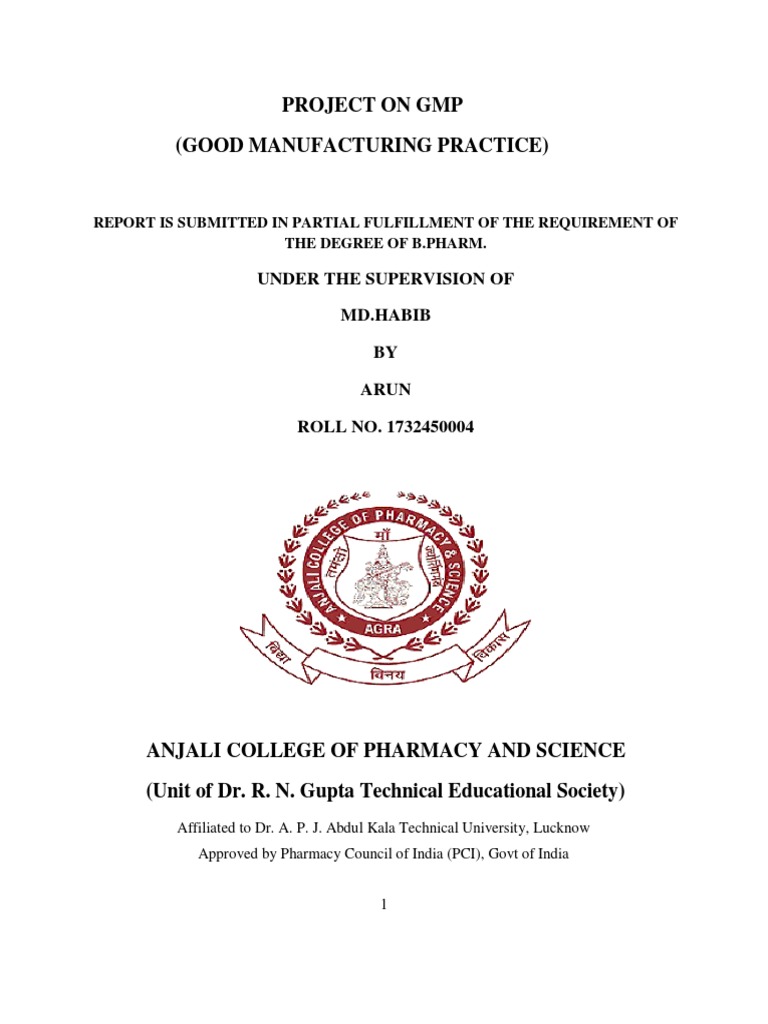 GMP Guide for Pharmacy Students | PDF | Verification And Validation ...