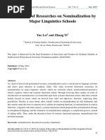 An Analysis of Researches On Nominalization by Linguistics Schools