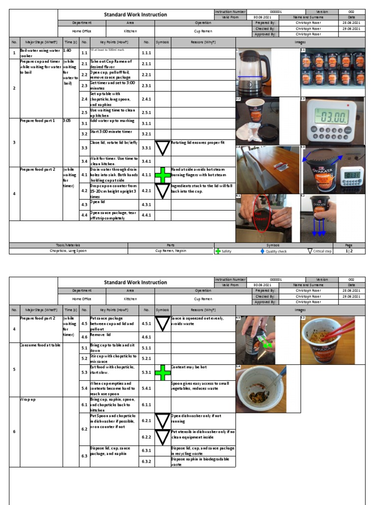 Cup Ramen Preparation Guide | PDF | Foods | Spoon