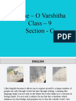 Name - O Varshitha Class - 9 Section - C
