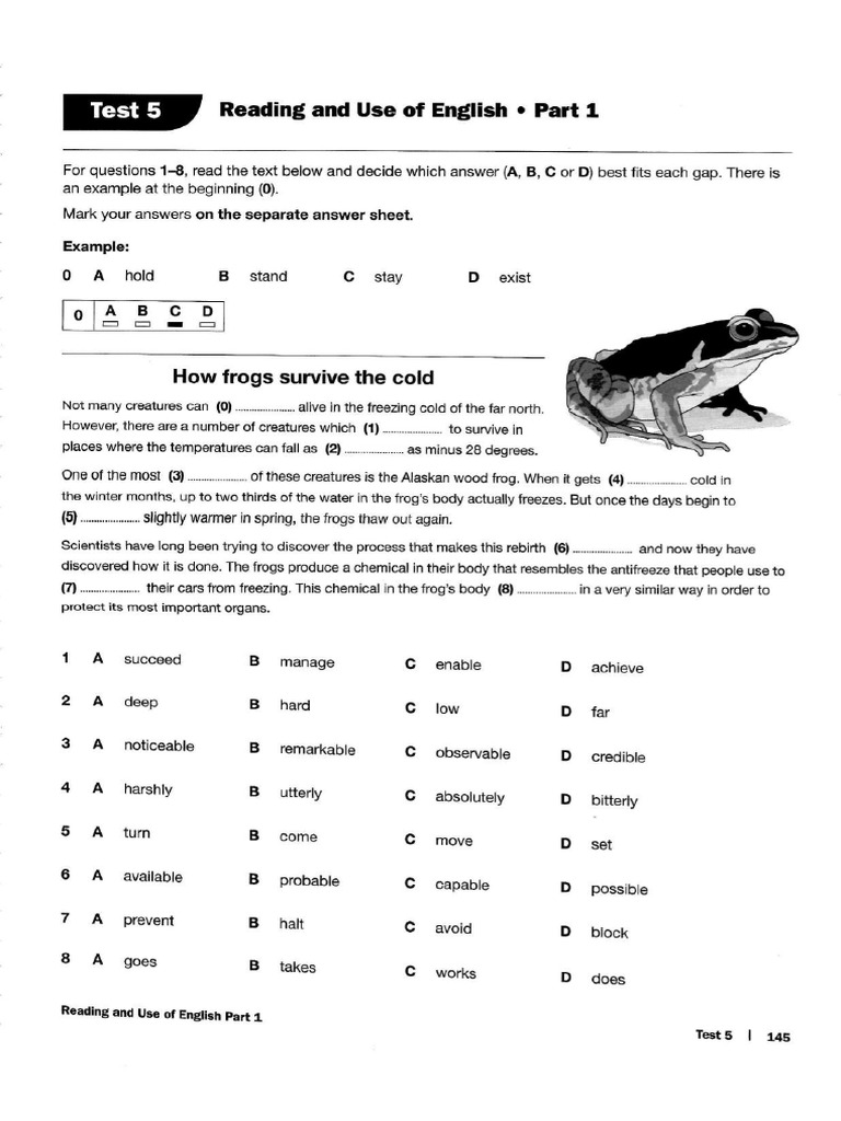 First For Schools Trainer 2015 - Test 5 | PDF