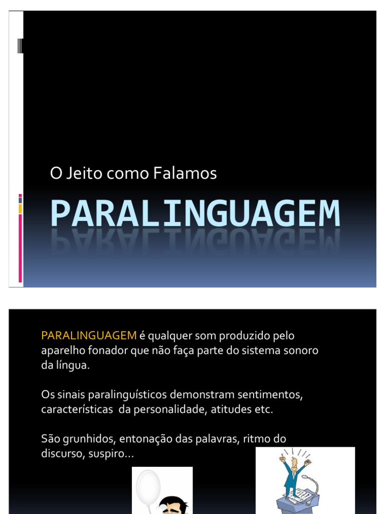 Componentes da Paralinguagem | PDF | Estudos de Línguas Estrangeiras