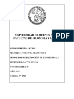 2019-1 Literatura Argentina II - Programa