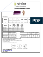 Stellar Vinyl Disposable Gloves: Product Specifications