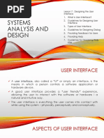 SAD Week 7 Designing The User Interface