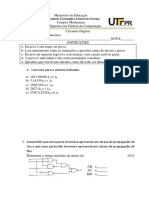 Circuitos Digitais - Prova de Conversão e Operações Binárias