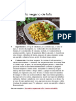 Revuelto Vegano de Tofu: Ingredientes. 250 G de Tofu Firme, 1/2 Cebolla Roja, 1 Tallo de