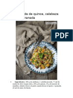 Ensalada de Quinoa, Calabaza Asada y Granada